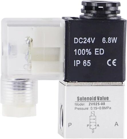 2V025-06 2V025-08 1/8" 1/4" Electrical Hex Pneumatic Control Air Solenoid Valve Coil 12V 24V 110V 220V(AC110,2V025-06) in Saudi Arabia