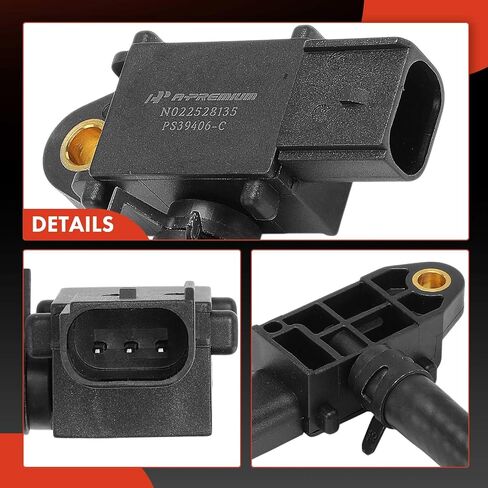 A-Premium Diesel Particulate Filter (DPF) Pressure Sensor [3 Blades] Compatible with Ford F-250 Super Duty 2011-2015, F-350 F-450 Super Duty, 6.7L in Saudi Arabia