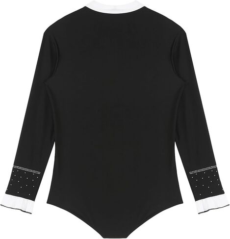 Mens Sparkly Rhinestone Gymnastics Skating Leotard Jumpsuit Long Sleeve Bodysuit Ballet Latin Dance Performance Costume(S) in Saudi Arabia