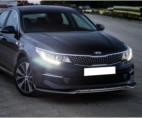 Q1-TECH, 9-Piece Front Bumper Lip & Side Skirt Extensions Diffuser Compatible with 2016 2017 2018 Kia Optima LX/EX/LX-Turbo Only, Front Lip Spoiler Air Chin Body Splitter ABS (Painted Black) in Saudi Arabia