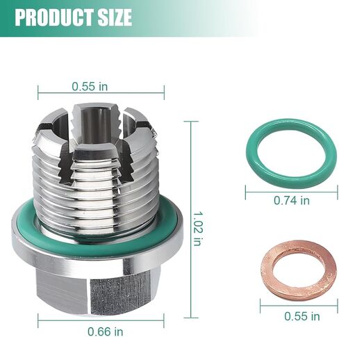 HZEL M14.1-1.5 × 15 مم قابس تصريف الزيت كبير الحجم، طقم إصلاح خيط وعاء الزيت من الفولاذ المقاوم للصدأ مع حلقة دائرية ومفتاح ربط سداسي، ملحقات السيارات ذات مسمار صامولة ذاتي التنصت، ملاءمة عالمية in Kuwait