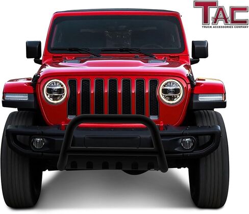 TAC 3 بوصات Black Bull Bar Fit 2018-2025 Wrangler JL (باستثناء الطرازات الهجينة الإضافية / محرك 21-24 V8 / 20-24 Rubicon Trim)|2020-2024 Gladiator (باستثناء Mojave وRubicon) ملحقات حماية فرشاة ممتص الصدمات لسيارات الدفع الرباعي in Kuwait
