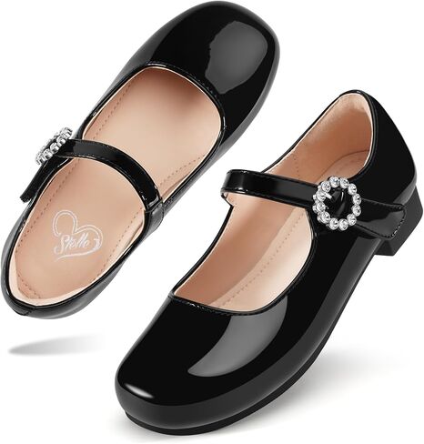 Stelle Girls Dress Shoes White Mary Jane Ballet Flats Flower School Shoes for Wedding Party Toddler/Little/Big Kid in Kuwait