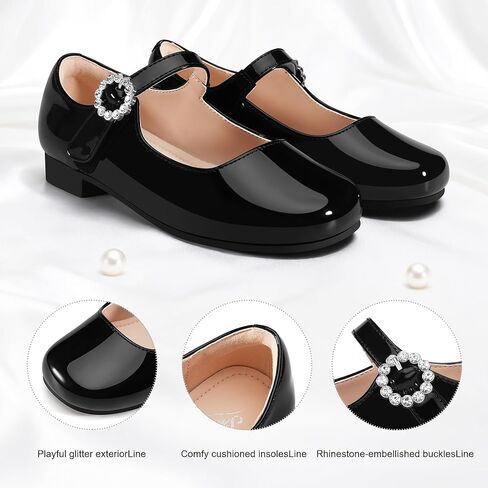 Stelle Girls Dress Shoes White Mary Jane Ballet Flats Flower School Shoes for Wedding Party Toddler/Little/Big Kid in Kuwait