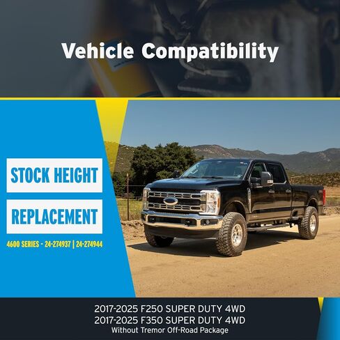 مجموعة Bilstein 4600 Series من الصدمات الأمامية والخلفية مع مثبت التوجيه يناسب 2017-2025 F250 F350 Super Duty 4WD بدون حزمة Tremor للطرق الوعرة | اتجاهات السيارات صائق | 24-274937 24-274944 24-286558 in Saudi Arabia