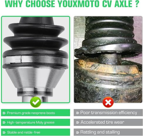 Youxmoto Front LEFT+Right CV Axle & Wheel Bearing Kit Fit for Can-Am Commander 800 800R 1000 1000R 2011 2012 2013 2014 2015 2016 2017 2018 2019 2020, CV Axle Drive Shaft for 705400952 in Saudi Arabia