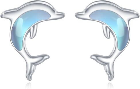 TRISHULA Dinosaur/Dolphin/Turtle/Bee/Bat Stud Earrings 925 Sterling Silver Dinosaur Gothic Bat Stud Earrings Halloween Christmas Jewelry for Women Men in Saudi Arabia