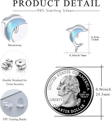 TRISHULA Dinosaur/Dolphin/Turtle/Bee/Bat Stud Earrings 925 Sterling Silver Dinosaur Gothic Bat Stud Earrings Halloween Christmas Jewelry for Women Men in Saudi Arabia