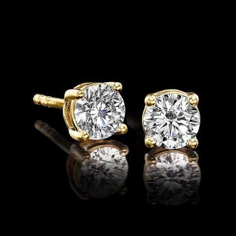 Ross-Simons 0.75 ct. t.w. Lab-Grown Diamond Stud Earrings in 18kt Gold Over Sterling in Saudi Arabia