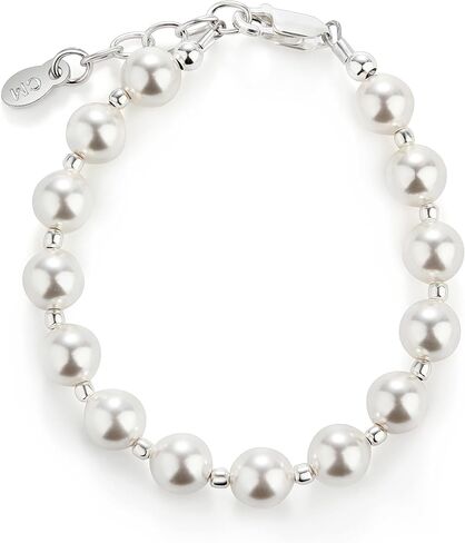 Cherished Moments 14K Gold Plated and Sterling Silver Bracelet with Chunky Simulated Pearls for Babies and Little Girls in Saudi Arabia