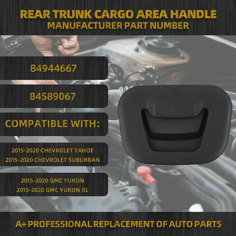 Dasbecan Rear Trunk Cargo Area Handle Compatible with Chevrolet Tahoe Chevy Suburban GMC Yukon XL 2015-2020 Replace 84944667 84589067 Black Storage in Saudi Arabia