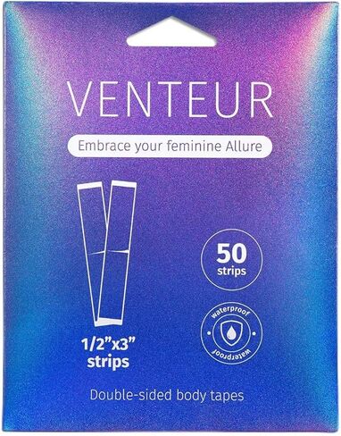 شريط VENTEUR مقاس 4 بوصات و50 شريطًا من شريط الملابس ذو الجوانب المزدوجة لرفع الثدي والملابس. مجموعة لتشعر بالأمان والراحة in Saudi Arabia