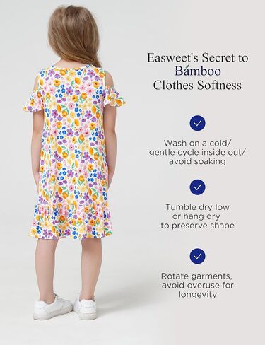 Girls Summer Dress Bamboo Viscose Short Sleeve Off Shoulder Casual Dresses in Saudi Arabia