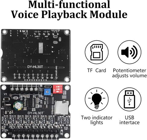 2PCS Voice Playback Module Board MP3 Music Player 20W 12V 24V High Power Sound Board UART I/O Trigger Amplifier Class D 64Mbit Flash Storage Mono 8ohm Support MP3 WAV for DIY Electronic Player in Saudi Arabia