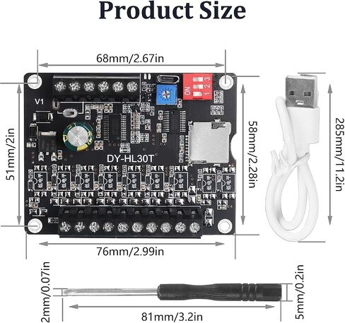 2PCS Voice Playback Module Board MP3 Music Player 20W 12V 24V High Power Sound Board UART I/O Trigger Amplifier Class D 64Mbit Flash Storage Mono 8ohm Support MP3 WAV for DIY Electronic Player in Saudi Arabia