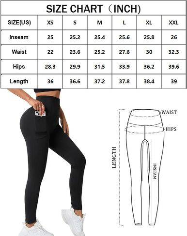 Fleece Lined Leggings with Pockets for Women, Buttery Soft High Waisted Thermal Warm Hiking Running Pants in Saudi Arabia