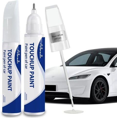 Pearl White(PPSW) Touch Up Paint for Tesla Car Paint Pen Scratch Repair Two-In-One Touch Up Paint Automotive Paint Pen for Tesla Model Y/3/X/S in Kuwait