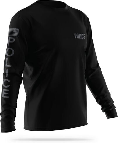 Police Performance Long Sleeve - USA Patriotic Shirt - Durable Breathable Moisture Wicking Law Enforcement in Saudi Arabia
