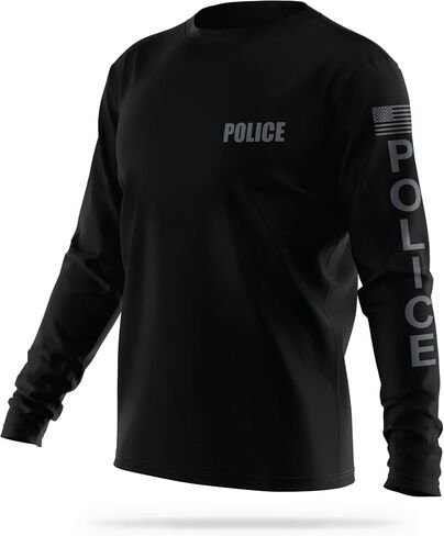 Police Performance Long Sleeve - USA Patriotic Shirt - Durable Breathable Moisture Wicking Law Enforcement in Saudi Arabia