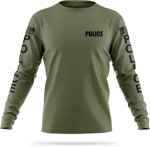 Police Performance Long Sleeve - USA Patriotic Shirt - Durable Breathable Moisture Wicking Law Enforcement in Saudi Arabia