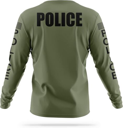 Police Performance Long Sleeve - USA Patriotic Shirt - Durable Breathable Moisture Wicking Law Enforcement in Saudi Arabia