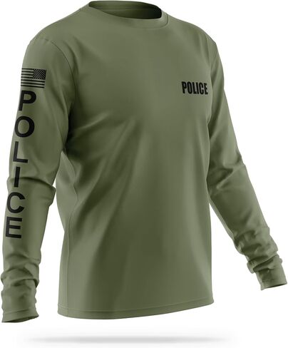 Police Performance Long Sleeve - USA Patriotic Shirt - Durable Breathable Moisture Wicking Law Enforcement in Saudi Arabia