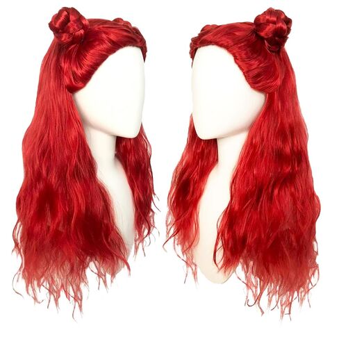 شعر مستعار أصفر طويل مموج بطول 28 بوصة/70 سم مع غرة للنساء، شعر مستعار أصفر مع تاج للشعر الاصطناعي الأنيمي لحفلات الهالوين التنكرية مع قبعة شعر مستعار in Kuwait