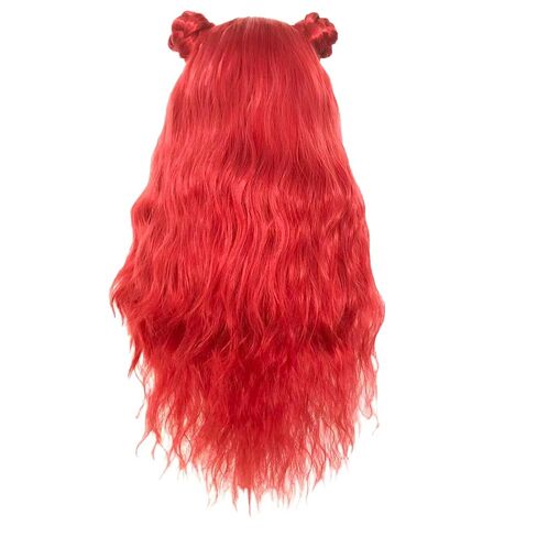 شعر مستعار أصفر طويل مموج بطول 28 بوصة/70 سم مع غرة للنساء، شعر مستعار أصفر مع تاج للشعر الاصطناعي الأنيمي لحفلات الهالوين التنكرية مع قبعة شعر مستعار in Kuwait