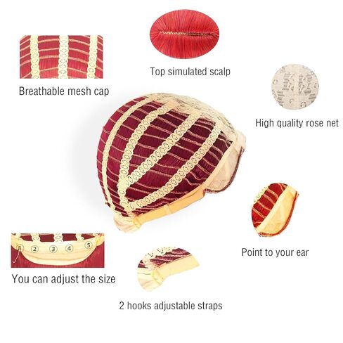 شعر مستعار أصفر طويل مموج بطول 28 بوصة/70 سم مع غرة للنساء، شعر مستعار أصفر مع تاج للشعر الاصطناعي الأنيمي لحفلات الهالوين التنكرية مع قبعة شعر مستعار in Kuwait