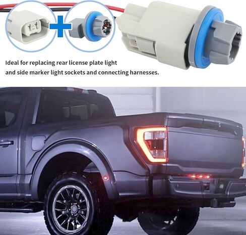 2PCS Rear License Plate Light Socket with Harness & 4PCS Sleeves,License Plate Lights Socket Replacement Part Number WPT-1204 Compatible with Lincoln Ford,Practical Car Sockets in Saudi Arabia