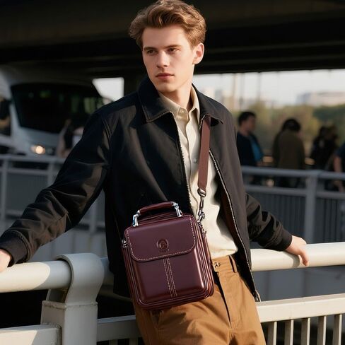 RAINBOW HORSE Men's Vintage Genuine Leather - Organized,Classcial & Functional Crossbody Bag for Daily Carry in Saudi Arabia