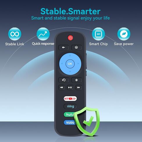 21001-00071 جهاز تحكم عن بعد بديل مناسب لتلفزيون TCL Roku 32S327 / 50S435 / 55S435 / 65S435 / 32S335 / 43S433 43S435 مع زر اختصارات Netflix وDisney+ وApple TV وHBOMax in Kuwait