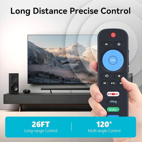 21001-00071 جهاز تحكم عن بعد بديل مناسب لتلفزيون TCL Roku 32S327 / 50S435 / 55S435 / 65S435 / 32S335 / 43S433 43S435 مع زر اختصارات Netflix وDisney+ وApple TV وHBOMax in Kuwait