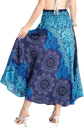 تنورة طويلة من Tranquil Threads Boho للنساء، لفافة سارونغ للشاطئ، مجموعة فستان تنورة صيفية للعطلات in Kuwait