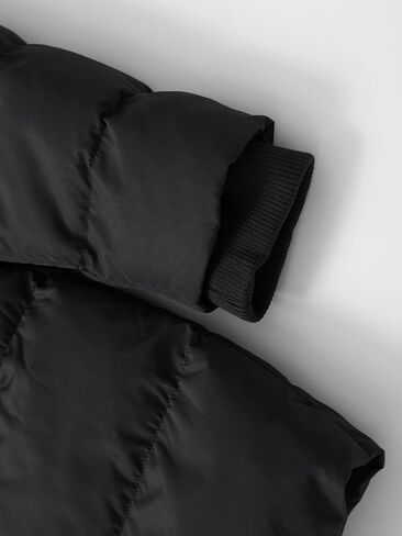 معطف شتوي منتفخ سميك للسيدات من KVE سترة ثلجية دافئة مع غطاء رأس قابل للإزالة من الفرو الصناعي in Kuwait