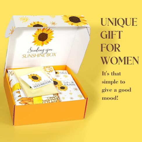 Get Well Soon Gift Baskets for Women, 9pcs Care Package for Women, After Surgery Recovery Gifts for Women, Feel Better Gifts Thinking Of You Gifts - Sending You Sunshine Box for Sick Friend in Saudi Arabia
