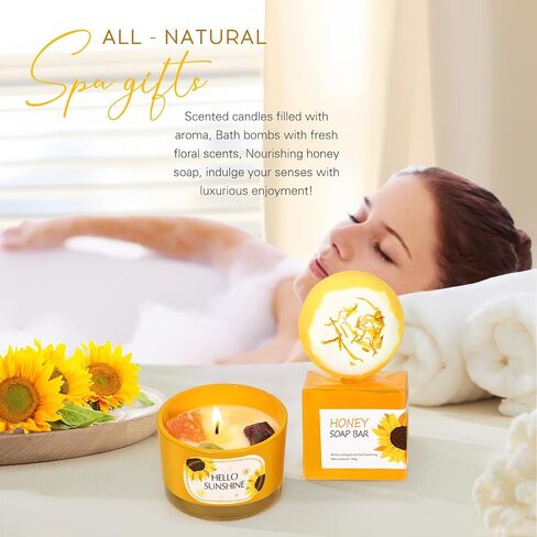 Get Well Soon Gift Baskets for Women, 9pcs Care Package for Women, After Surgery Recovery Gifts for Women, Feel Better Gifts Thinking Of You Gifts - Sending You Sunshine Box for Sick Friend in Saudi Arabia
