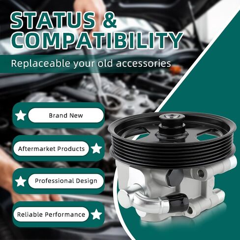 مضخة توجيه كهربائية من AUTOKAY N7120122A1 مع بكرة تناسب Ford Expedition 2003-2006 Ford F-150 Lobo 2004-2008 لسيارة Lincoln Mark LT 2006-2008 Navigator 2003-2006 RE# 2L7Z3A674CARM 20-312P1 20312P1 in Saudi Arabia