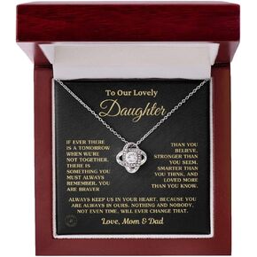 Gift for Daughter Always Keep Us in Your Heart Love Mom and Dad Necklace in Saudi Arabia