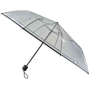 RAIN GUARD Clear Folding Umbrella | Compact Travel Size, Manual Open with Strong Frame | 41" Canopy, 9.5" Folded | See-Through Rain Umbrella for Adults and Teens in Saudi Arabia