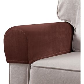 BESPORTBLE Couch Arm Covers: Stretch Armrest Covers Arm for Chairs Couch Sofa Armchair Slip for Recliner Sofa with Twist Pins 2pcs (Coffee) in Saudi Arabia