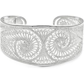 Artisan Crafted Filigree Cuff Silver Bracelet- Adjustable in Saudi Arabia