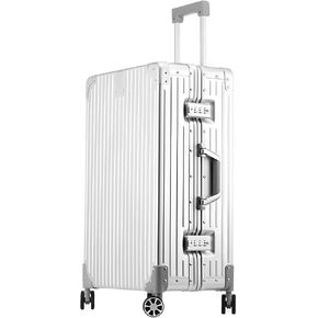 Luggage, Full Aluminum Body Suitcase, 24 Inch 100% Aluminum Hard Shell Luggage, Aluminium Large Suitcase With TSA Locks(Silver, Classic) in Saudi Arabia