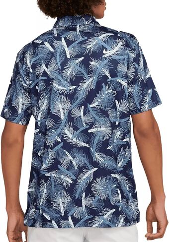 Nike Tour Dri-FIT Pine Print Stretch Golf Polo Classic Fit (US, Alpha, XX-Large, Regular, Regular, Aegean Storm/White) in Saudi Arabia