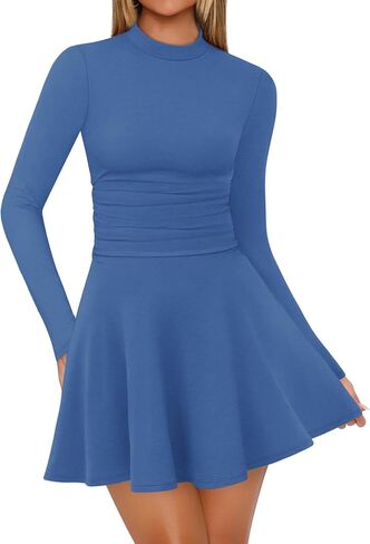 OFEEFAN Long Sleeve Dress Fall Homecoming Formal Party Club Mini Dresses Date Outfits in Saudi Arabia