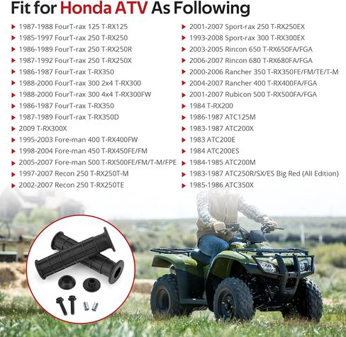 مقبض JAVIK وقبضة نهاية قضيب المقبض مع برغي لسيارة Honda Rancher 350 400/Rincon 650 680/FourTrax 125 250 300 350/Sportrax 250 300/ATC 125 200 350 O.E.M#53165-958-010 53167-958-680 in Saudi Arabia