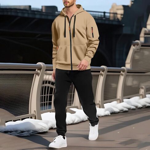 Men's Tracksuits 2 Piece Sets Fall Winter Zip Hoodies Jogging Sweatshirts and Joggers Casual Athletic Sportwear 2025 in Saudi Arabia