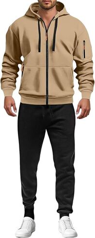 Men's Tracksuits 2 Piece Sets Fall Winter Zip Hoodies Jogging Sweatshirts and Joggers Casual Athletic Sportwear 2025 in Saudi Arabia