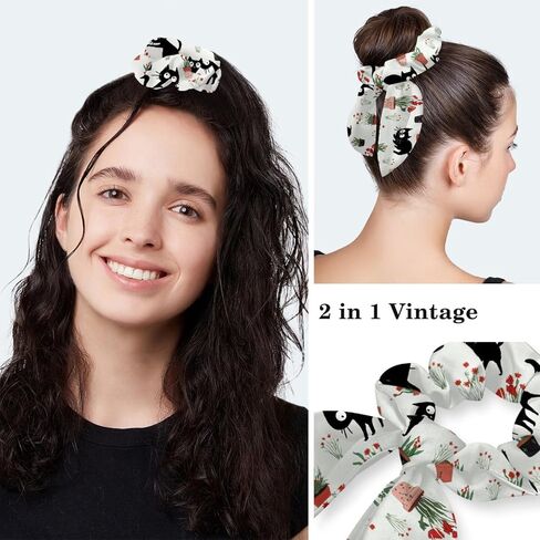 قبعات فرك للنساء على شكل ذيل حصان، قبعات جراحية منتفخة، قبعات فرك قابلة للتعديل للممرضات، القطط السوداء والنباتات الخضراء in Kuwait