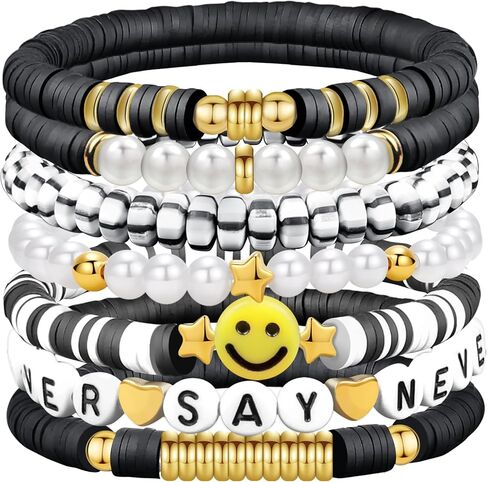 الصداقة تمتد أساور تكويم، هيشي سيرفر الطين الخرزة Preppy مبتسم للنساء سوار in Saudi Arabia